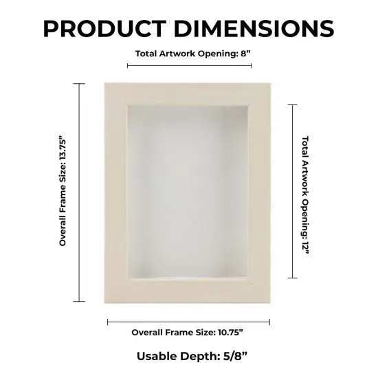 Natural Whitewash Wood Shadow Box Frame with Acrylic Front - White Suede Backing, 30 Sizes {1}