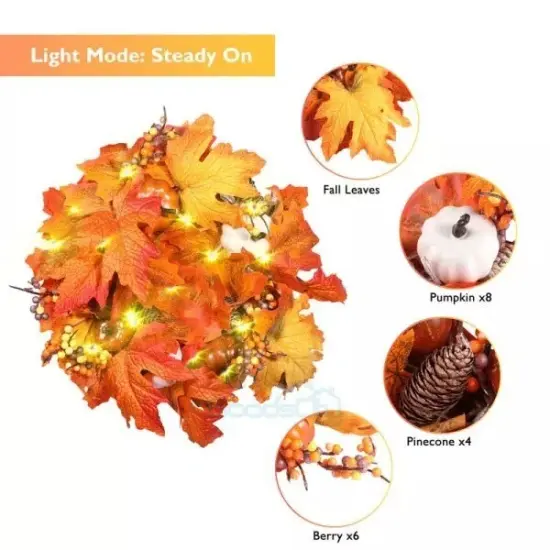Halloween Pumpkin Maples Leaf \Decoration Wreath {2}