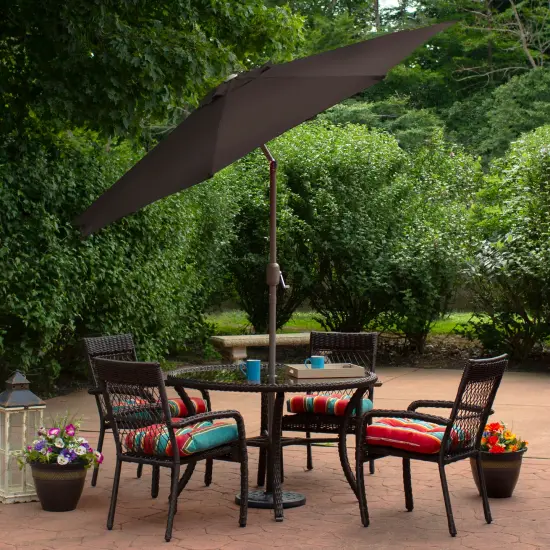 Northlight 9ft Outdoor Patio Market Umbrella with Hand Crank and Tilt, Brown {4}
