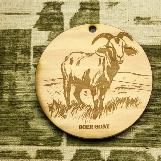 Ornament - Boer Goat Raw Wood {3}