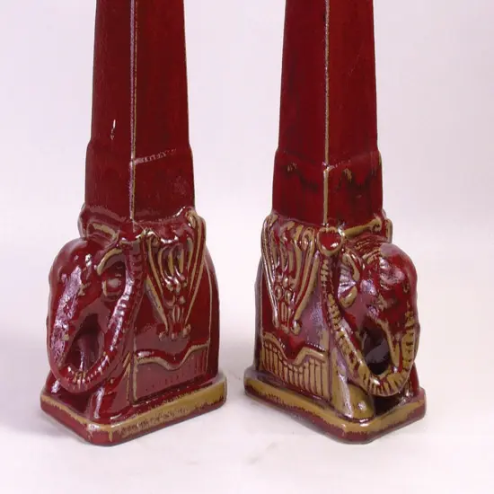AA Importing Red Elephant Finial Pair {3}