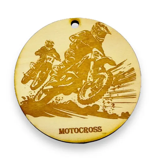 Ornament - Motocross Raw Wood Motorcycle racing backwoods {1}