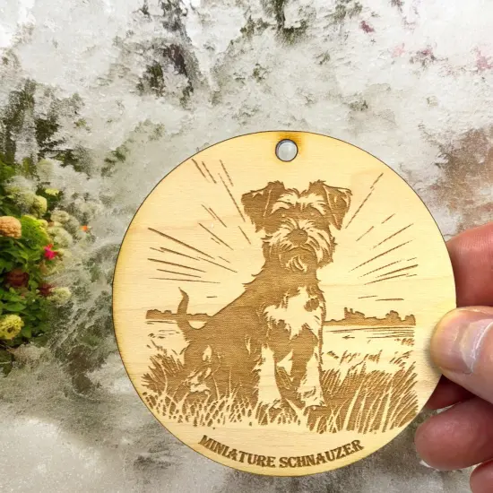 Ornament - Miniature Schnauzer Raw Wood {3}