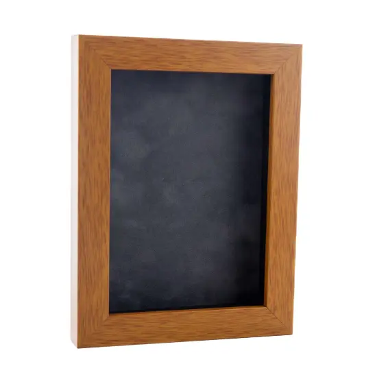 Warm Honey Brown Wood Shadow Box Frame with Acrylic Front - Dark Grey Suede Backing, 30 Sizes {2}