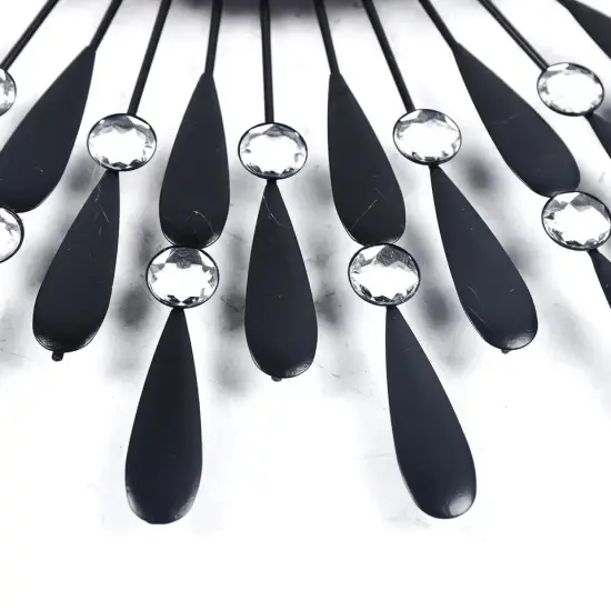 Luxury Large Wall Clock 3D Metal Living Room Feather Wall Watch Home Decor {4}