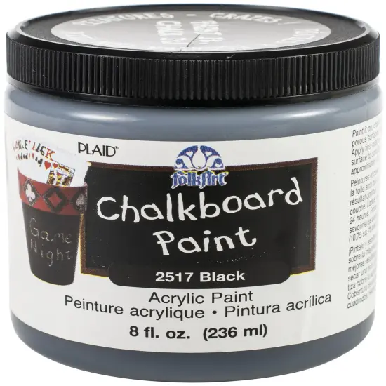 FolkArt Chalkboard Paint 8oz-Black {2}
