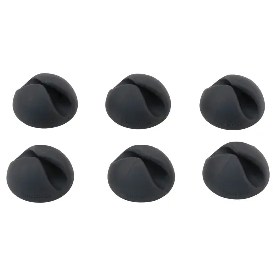 Cabledrops Cord Management, Black, Pack of 6 {1}