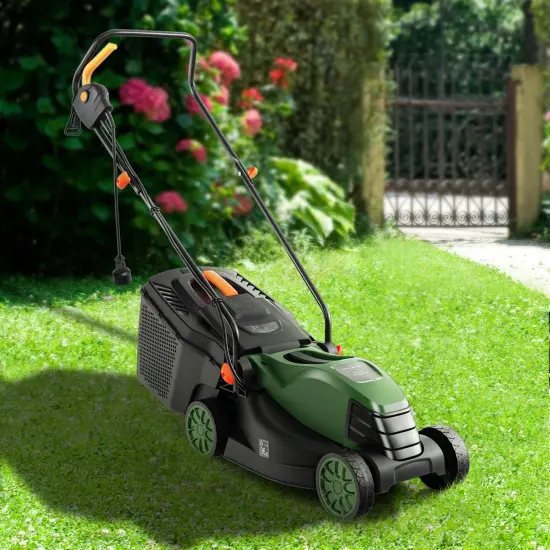 Costway Electric Corded Lawn Mower 12-AMP 14-Inch Walk-Behind Lawnmower with Collection Box {2}