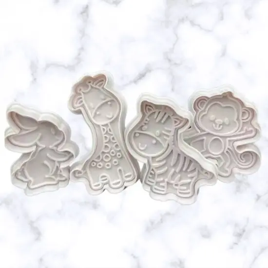 4 pcs Animal Cookie Monkey, Giraffe, Rabbit,Zebra {1}