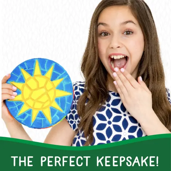 Mosaic Turtle, Hedgehog, & Sun Stepping Stone, Includes 3-Pack 7-Inch Ceramic Stepping Stone & 6 Vibrant Paints, Paint Your Own & DIY Stepping Stone for Kids Ages 8+ {5}