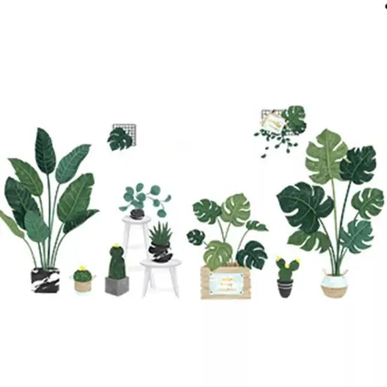 Green Potted Plants Removable PVC WALL STICKERS Living Room Home Decorations {1}