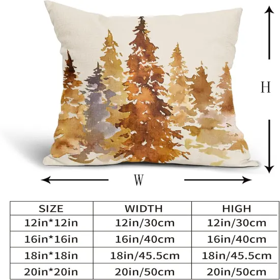 Set of 2 Burnt Orange Fall Tree Pillow Covers 20X20 inch {4}