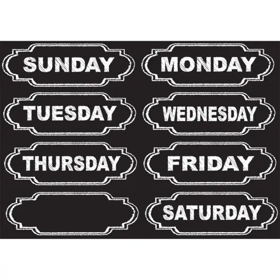 Die-Cut Magnets, Chalkboard Days of the Week, 8 Pieces {1}