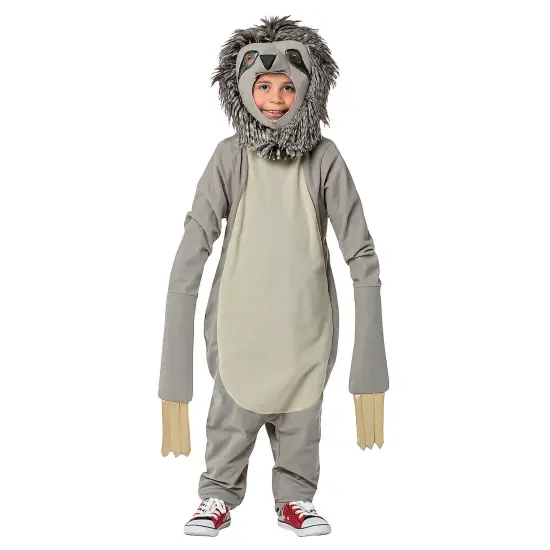 Sloth Child Costume Full Body Jumpsuit Faux Fur Headpiece {1}