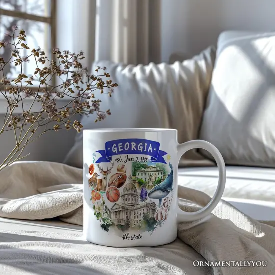 Artistic Georgia State Themes and Landmarks Mug {2}