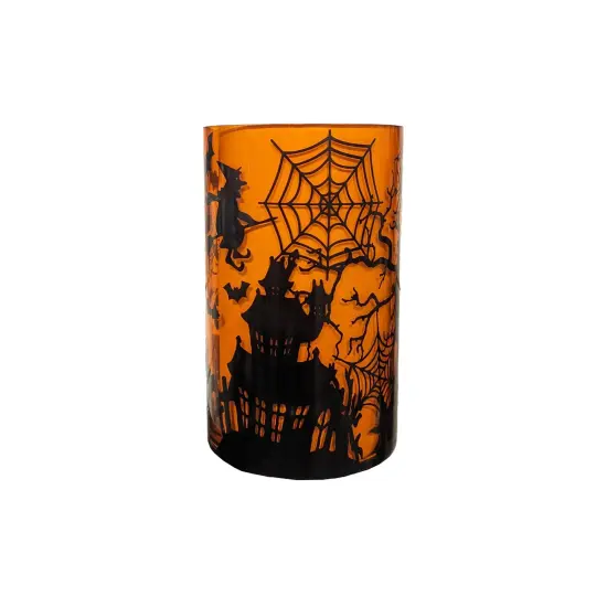 8" Tall x 5" Wide Spooky Night Halloween Glass Container Large {1}