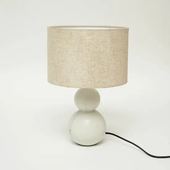 Jack Modern White Marble Table Lamp &ndash; Sleek & Stylish Home Lighting-12X12X18" {2}