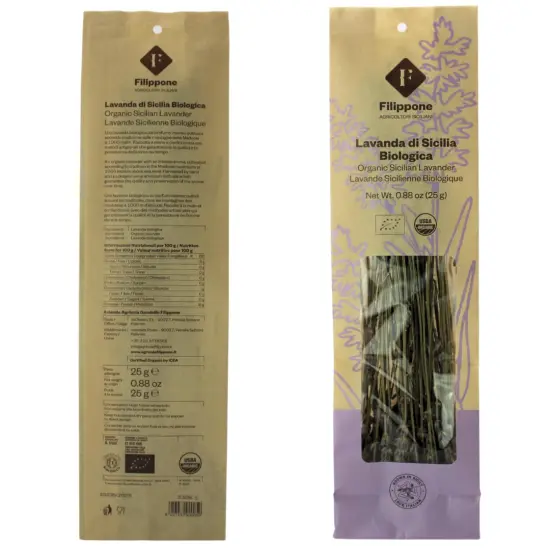 Organic Dried Lavender Bunch 25 g (0.88 oz), Freshly Grown in The Mountains of Sicily, Culinary Lavender, Italian Dried Lavender Branches, Herb, Spices, Certified USDA Organic {2}