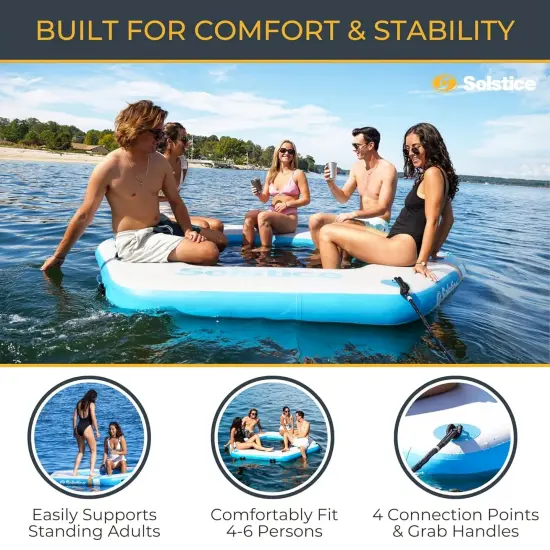 Swimline Inflatable Hex Mesh Floating Dock - 8.5' x 8.5' Blue {5}