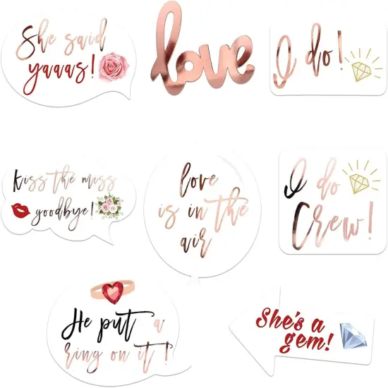 Photo Booth Props, 23 Pieces Wedding Bridal Shower Photo Booth Prop Bachelorette Party Decorations Photo Booth for Bridal Shower Gift Accessories Wedding Favor Supplies {4}