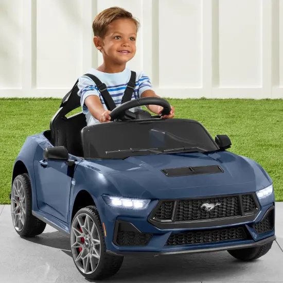 Best Choice Products Kids 12V Electric Ride-On Car Officially Licensed Ford Mustang w/ Remote, LED Lights Gray {7}