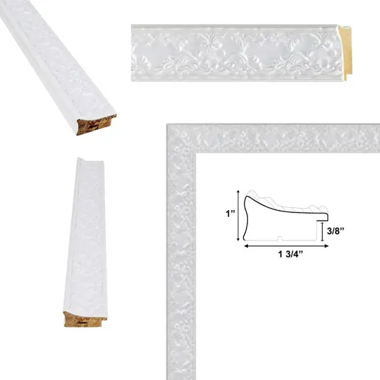 Glossy Ornate Wedding White Picture Frame 25x25 frame {4}