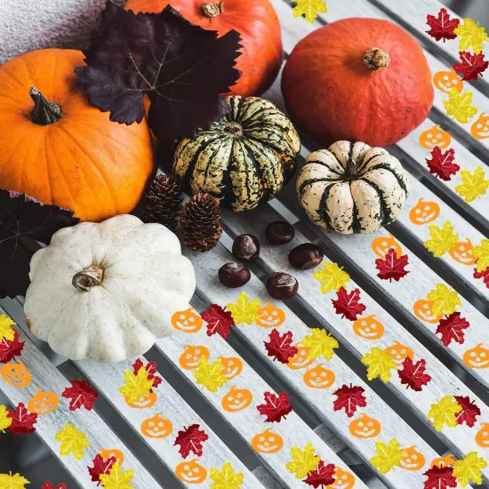 Thanksgiving Confeti Halloween Confetti-Maple Leaf Pumpkin Sequin Autumn Party Metallic Creater Fall Sequin Sprinkles Table Decorations For Holiday Party Supplies 1.6 OZ (Maple Pumpkin) {2}