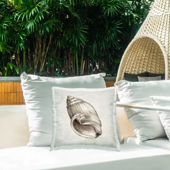 Stupell Industries Seashell over Vintage Map Outdoor Printed Pillow design by Conrad Knutsen, 18 x 7 x 18 {2}