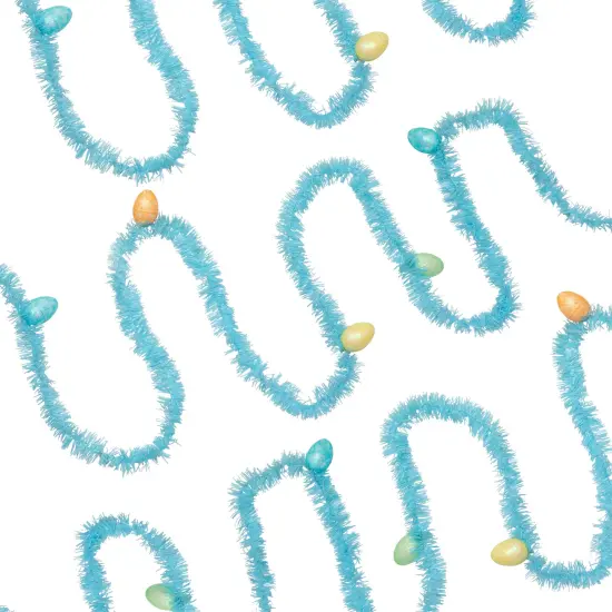 Northlight Tinsel Garland with Easter Eggs - 25' - Blue {4}