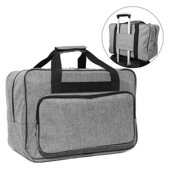 Gray Sewing Machine Carrying Case - Universal Tote Travel Bag Accessories Organizer Compatible with Most Standard Machines (18.1 x 9.4 x 12.2 Inch) Grey {5}