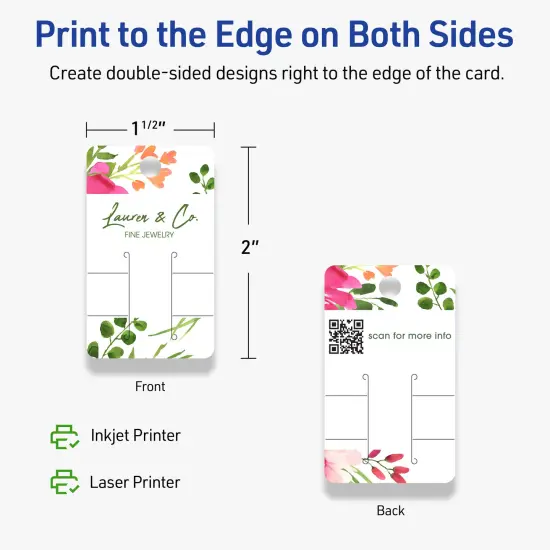 Avery Printable Rounded Rectangle Slot Tags, Sure Feed Technology, 1-1/2" x 2-1/2", Matte White Cardstock, Print-to-The-Edge, Laser/Inkjet Printable, 100 Total {6}