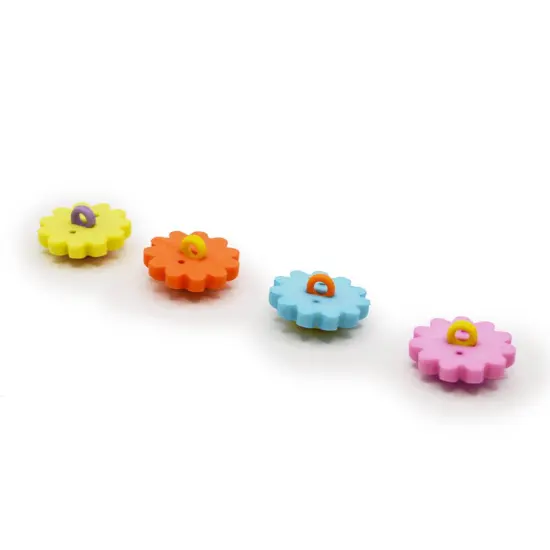 Daisy Craft Embellishments Vibrant Floral Shank-Back Buttons 24 pcs {3}