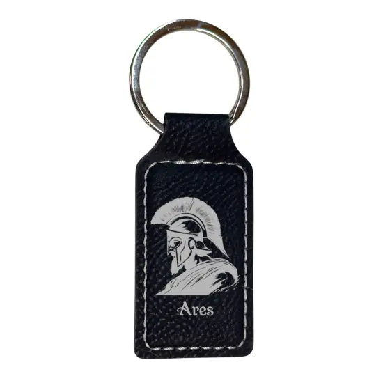 Keychain - Rectangle - Ares - Leather Pink/Black {3}
