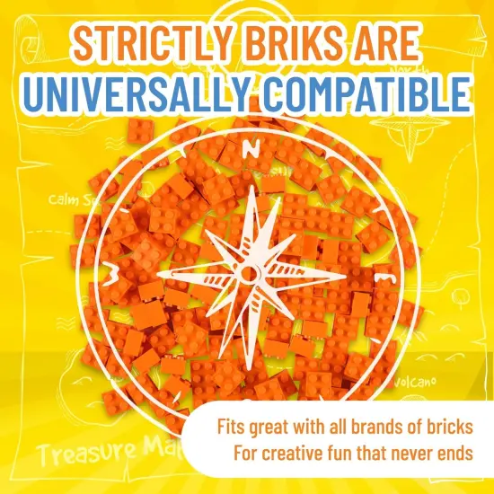 Strictly Briks Bricks Starter Kit, Orange, 144 Pieces, 2x2 Inches, Building Creative Play Set for Ages 3-14, 100% Compatible with All Major Brick Brands {4}
