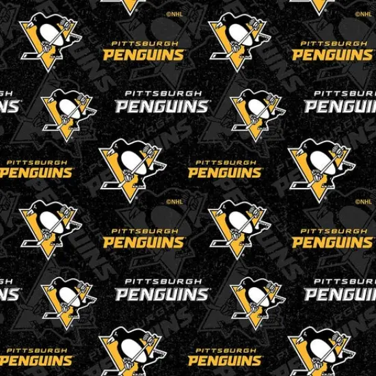 NHL Licensed Pittsburgh Penguins 1199-PEN Cotton Fabric by the Yard {1}