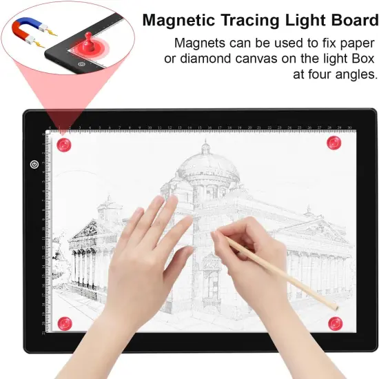 A4 Light Box for tracing,Ultra-Thin Magnetic led Light pad for Drawing {3}