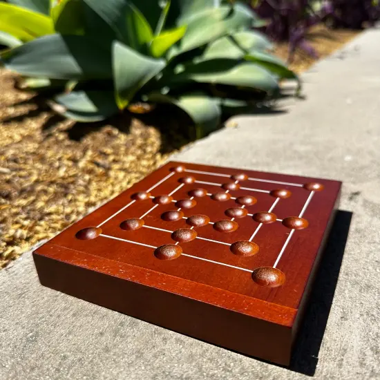 WE Games Nine Men's Morris Wooden Travel Game with Marbles - 5 inch Travel Size {4}