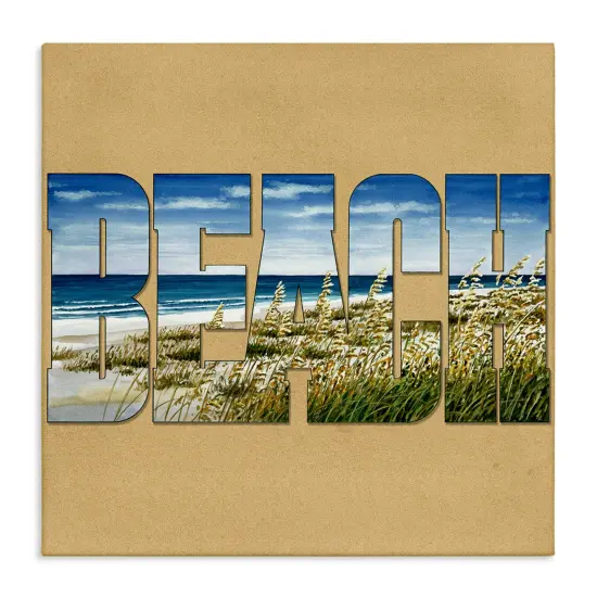 Stupell Industries Grassy Beach View Letters Canvas Wall Art Design by Art Brands Holdings, LLC. {1}