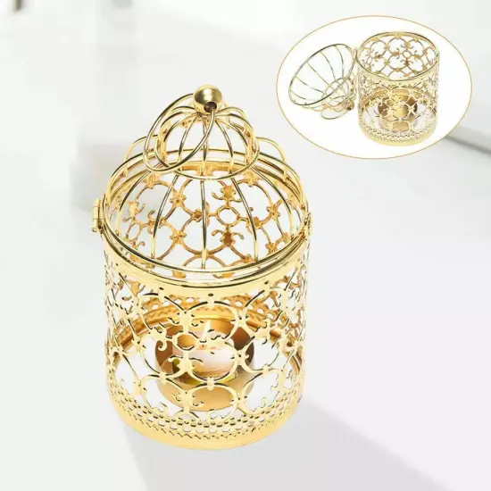 Vintage Metal Tealight Hanging Birdcage Lantern Candle Holder Home Decoration {2}