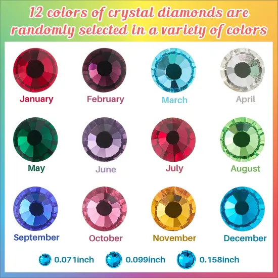 Flat Back Crystals Setter Metal Stamping Punches Kit Includes 3 Pieces Jewelry Metal Stamping Tool for DIY, 1.8 mm, 2.5 mm, 4 mm and 1500 Pieces Multi Colored Rhinestones Crystals {5}