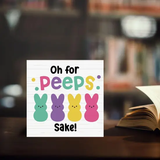 Funny Easter Bunny Decor Desk Decor Wooden Box Sign Easter Decorations Easter Gift Wood Block Plaque Box Sign {4}