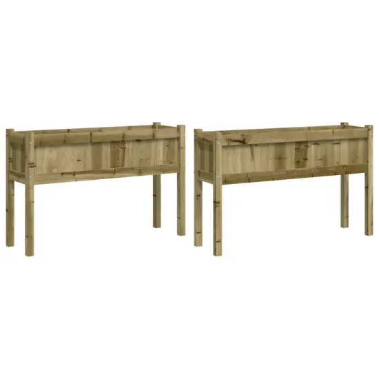 vidaXL Garden Planters 2 pcs with Legs Impregnated Wood Pine {2}
