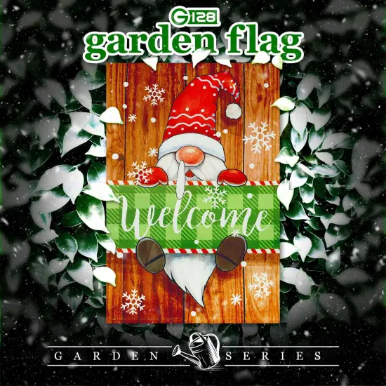 G128 Christmas Welcome Gnome Garden Flag 12x18 In Double Sided Christmas Yard Garden Lawn Decoration {2}