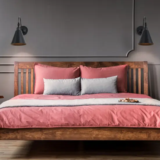 2pcs Rustic 2-Light Incandescent Black Wall Sconces {6}