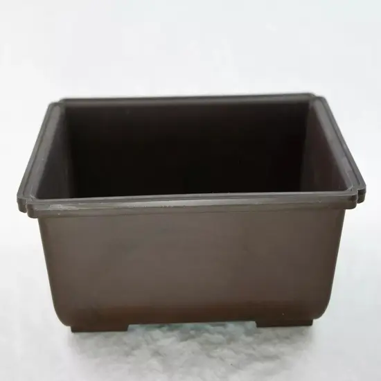 Rectangular Plastic Bonsai / Succulent Pot w / Mesh 9.5"x 6.75"x 3" - Dark Brown {4}