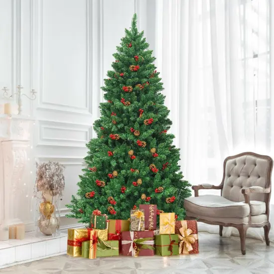 6.5 Feet Pre-lit Hinged Christmas Tree with LED Lights {6}
