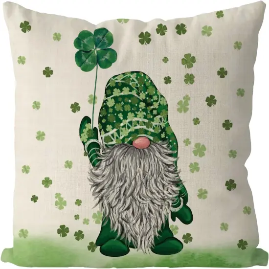 St Patricks Day Pillow Covers 18x18 Inch Gnome Shamrocks Welcome Green Home Sofa Decor Pillowcase Happy St. Patrick's Day Throw Pillows Living Room Bedroom Decorations Cushion Cases {5}