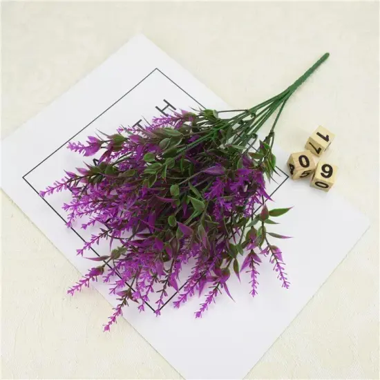 4pcs 7 Heads Artificial Wheat Grass Bouquet for Weddings Purple {2}