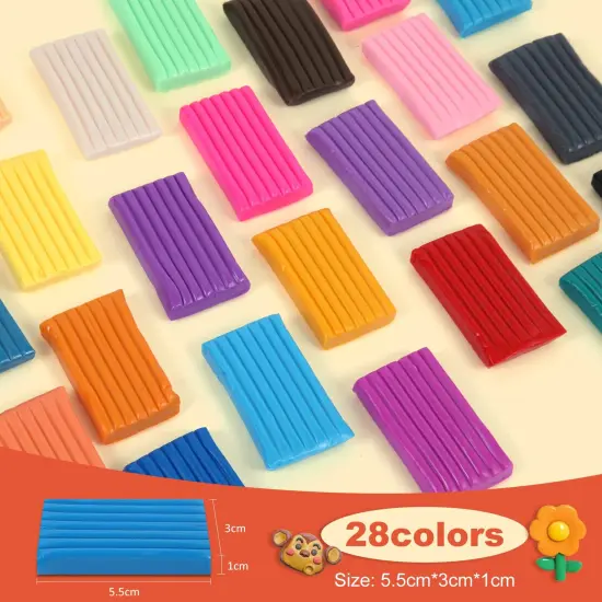 Polymer Clay Starter kit, Oven Bake Modeling Clay with Sculpting Tools, 28 Colors,1.7 lb {5}