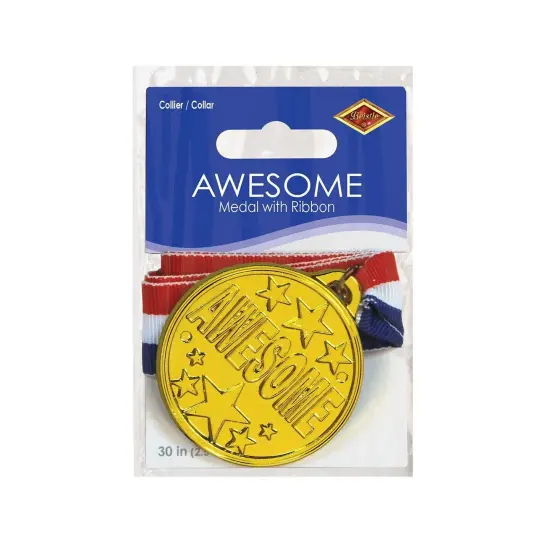 12 Pack Bulk Awesome Medal with Ribbon {2}
